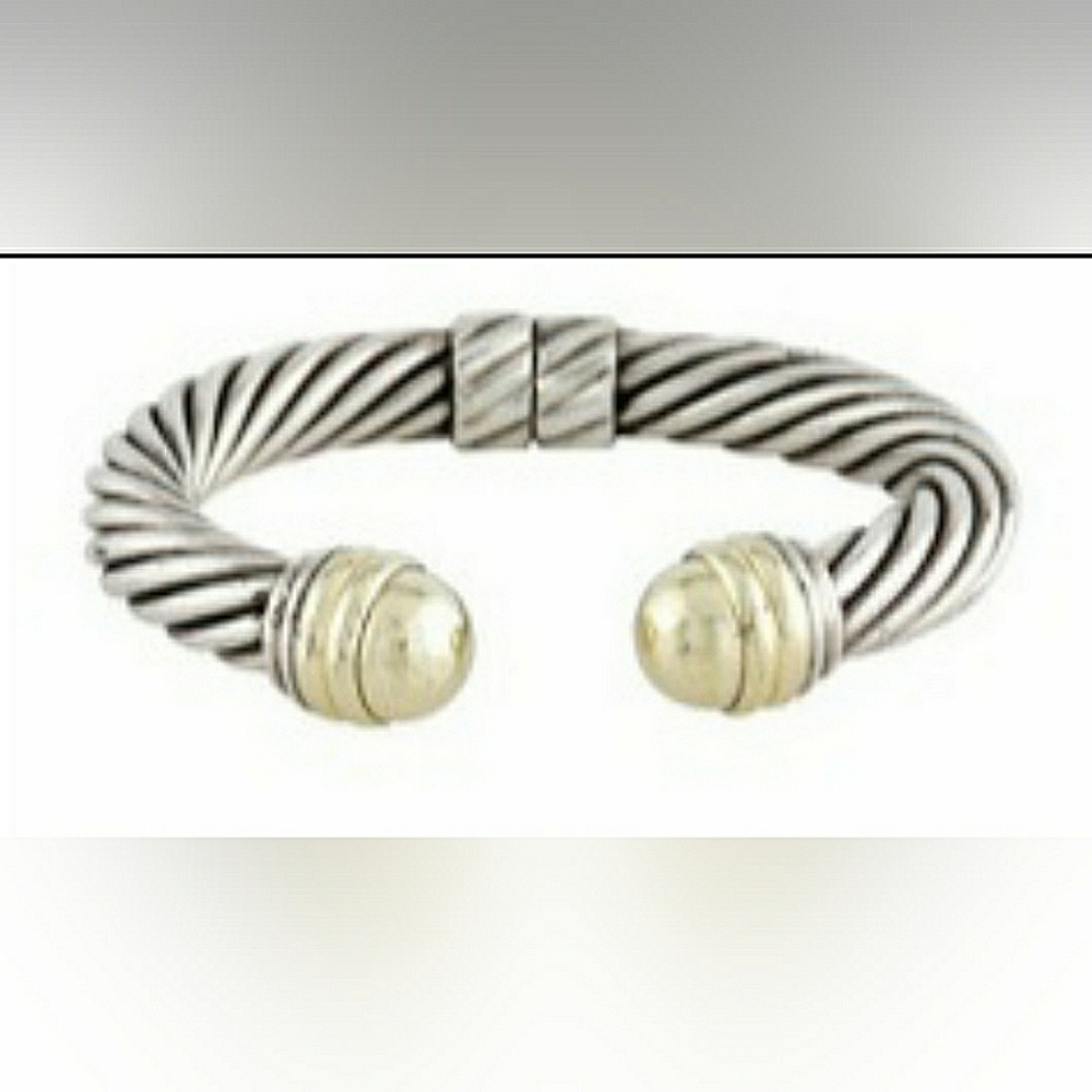David Yurman Two Tone Cable Cuff Bracelet
